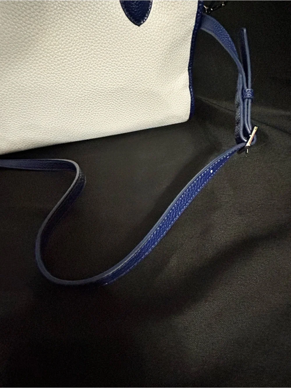 Nine West Women's Two-Tone Blue & White Structured Satchel Handbag